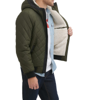 Мужской бомбер Levi's куртка с подкладкой из шерпы 1159853826 (Оливковый S)
