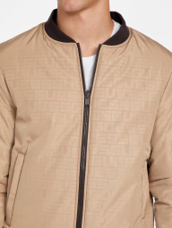 Мужская двусторонняя куртка-бомбер GUESS на молнии 1159854540 (Бежевый/Коричневый L)