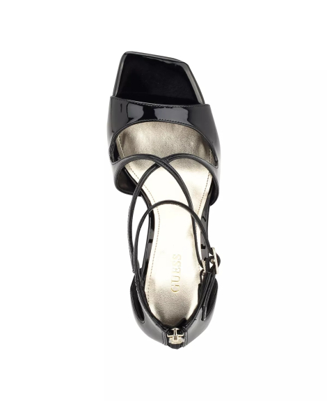 Женские лакированные босоножки Sella Guess на высоком каблуке 36,5 (6 US) 23 см Черный 1159840125