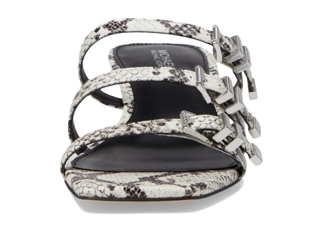 Женские кожаные босоножки Michael Kors на каблуке 38 (7,5 US) 25 см Черный/Белый 1159840913