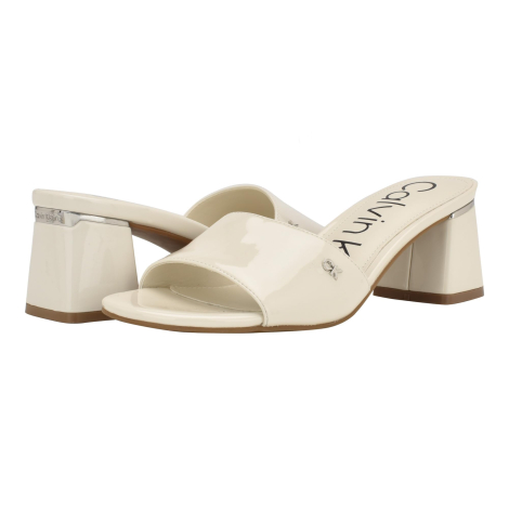 Женские лакированные босоножки Ulaka Calvin Klein на каблуке 39,5 (9 US) 25,5 см Молочный 1159842929