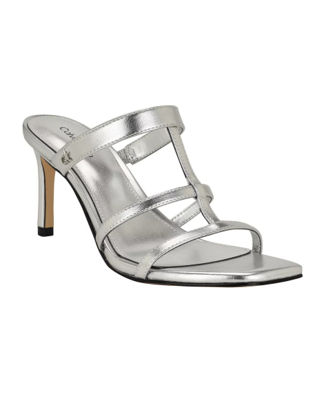 Женские босоножки Calvin Klein на каблуке 39 (8,5 US) 25,5 см Серебристый 1159845073
