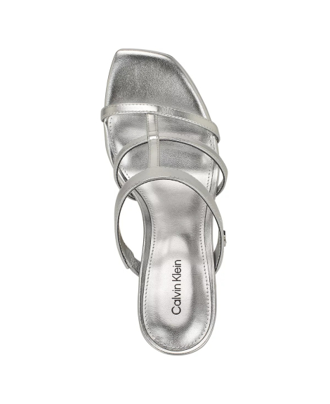 Женские босоножки Calvin Klein на каблуке 39 (8,5 US) 25,5 см Серебристый 1159845073