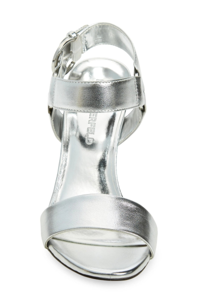 Жіночі босоніжки Karl Lagerfeld Paris на підборах 37,5 (7 US) 24 см Сріблястий 1159849763