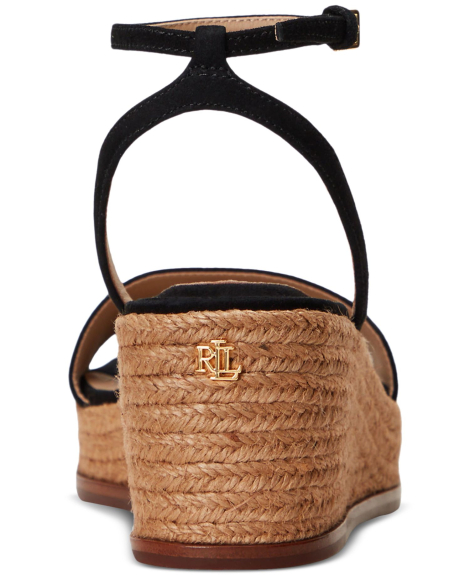 Замшевые босоножки Ralph Lauren на танкетке 41 (9,5 US) 26 см Черный 1159854394