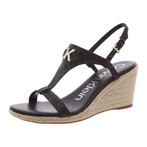 Жіночі босоніжки Calvin Klein Blanta на танкетці 39 (8,5 US) 25,5 см Коричневий 1159855610