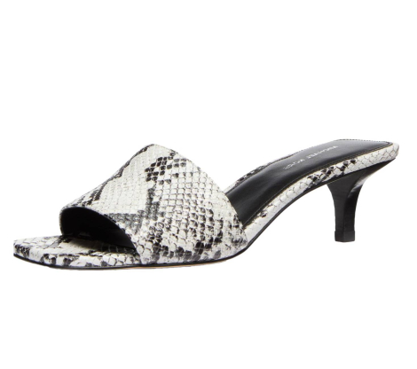 Женские кожаные босоножки Michael Kors на каблуке 38,5 (8 US) 25,3 см Черный/Белый 1159858716