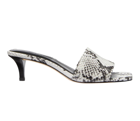 Женские кожаные босоножки Michael Kors на каблуке 38,5 (8 US) 25,3 см Черный/Белый 1159858716