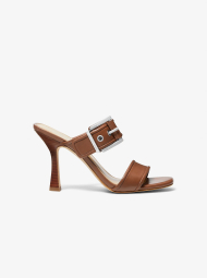 Женские босоножки из натуральной кожи Colby от Michael Kors на каблуке 40,5 (9,5 US) 26 см Коричневый 1159847919