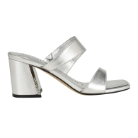 Женские босоножки Calvin Klein на каблуке 38 (7,5 US) 24 см Серебристый 1159849302