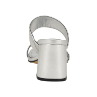 Женские босоножки Calvin Klein на каблуке 38 (7,5 US) 24 см Серебристый 1159849302