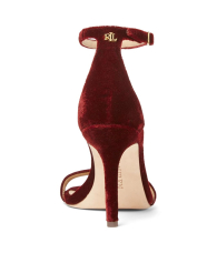 Женские велюровые босоножки Ralph Lauren на каблуке 36,5 (6 US) 23,5 см Бордовый 1159856153