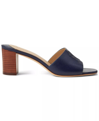 Женские кожаные босоножки Everly Ralph Lauren на каблуке 39,5 (9,5 US) 26 см Синий 1159862907