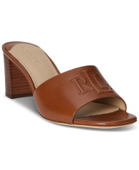 Женские кожаные босоножки Everly Ralph Lauren на каблуке 36 (6 US) 23,5 см Коричневый 1159862976