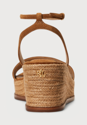 Замшевые босоножки Leona Ralph Lauren на танкетке 40 (8,5 US) 25,5 см Коричневый 1159864730
