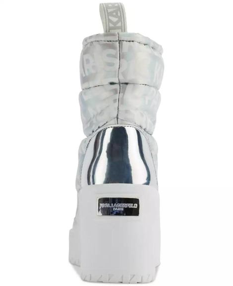 Женские ботинки Karl Lagerfeld Paris на танкетке 38 (7,5 US) 24 см Серебристый 1159855486