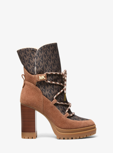 Женские комбинированные ботинки Culver Michael Kors на каблуке 36 (6 US) 23,5 см Коричневый 1163193673