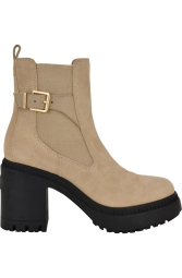 Замшевые ботинки Calvin Klein на каблуке 38 (7,5 US) 24,5 см Бежевый 1159855489