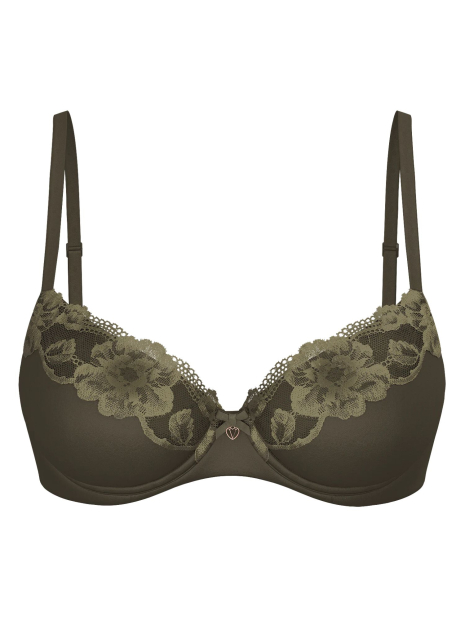 Гладкий бюстгальтер Victoria's Secret с кружевом 1159838330 (Зеленый 34A)