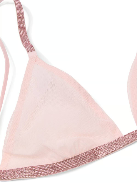 Сітчастий бралетт триангл Victoria's Secret зі стразами 1159840566 (Рожевий L)