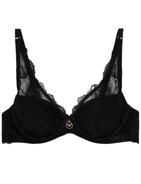 Женский кружевной бюстгальтер Emporio Armani 1159840087 (Черный 36C)