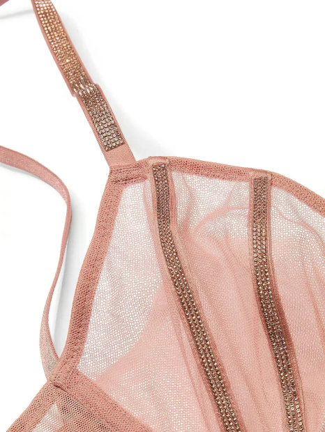 Сетчатый бюстгальтер Victoria's Secret  со стразами 1159841163 (Розовый 34A)