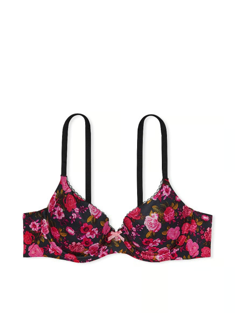 Бюстгальтер Victoria's Secret з принтом 1159840901 (Чорний/Рожевий 34DDD)