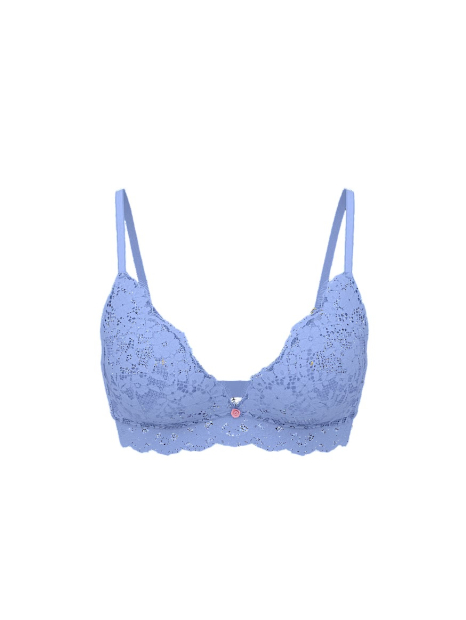 Кружевной бюстгальтер триангл Victoria's Secret полупрозрачный бралетт 1159844606 (Голубой XL)
