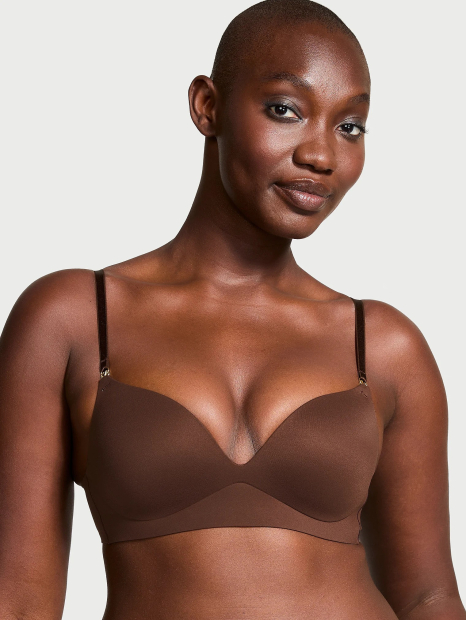 Гладкий бюстгальтер Push-Up Victoria's Secret 1159849707 (Коричневый 32B)