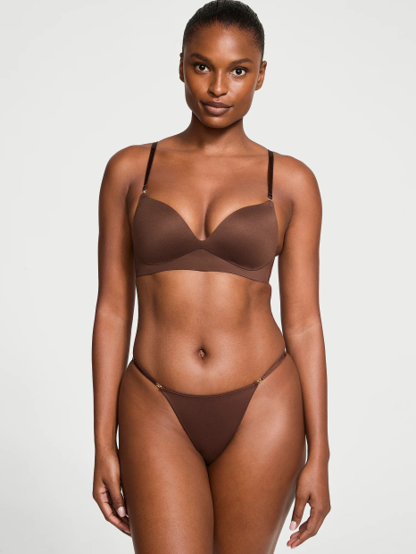 Гладкий бюстгальтер Push-Up Victoria's Secret 1159849707 (Коричневый 32B)