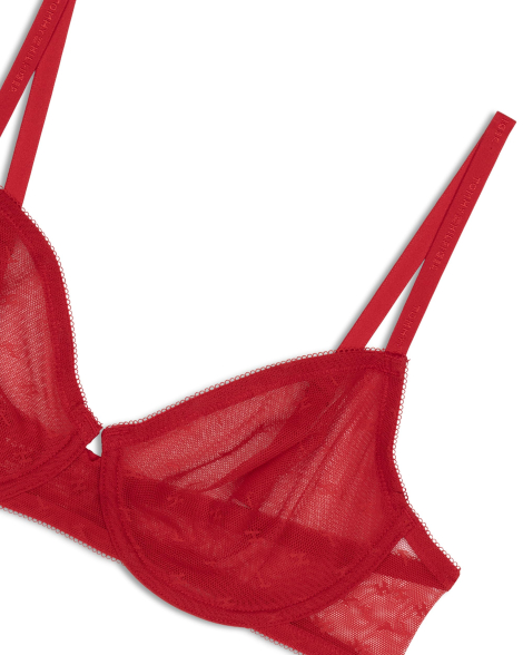 Полупрозрачный бюстгальтер-балконет Tommy Hilfiger 1159849880 (Красный 34B)