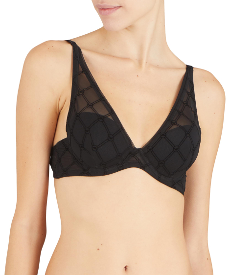 Женский кружевной бюстгальтер Emporio Armani 1159850338 (Черный 36C)