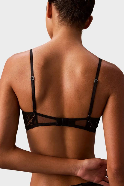 Кружевной бюстгальтер Calvin Klein лиф с мини пайетками 1159852867 (Черный 36D)