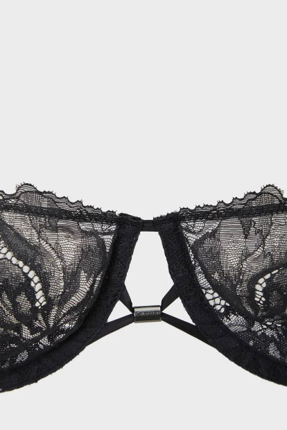 Кружевной бюстгальтер Calvin Klein лиф с мини пайетками 1159852867 (Черный 36D)