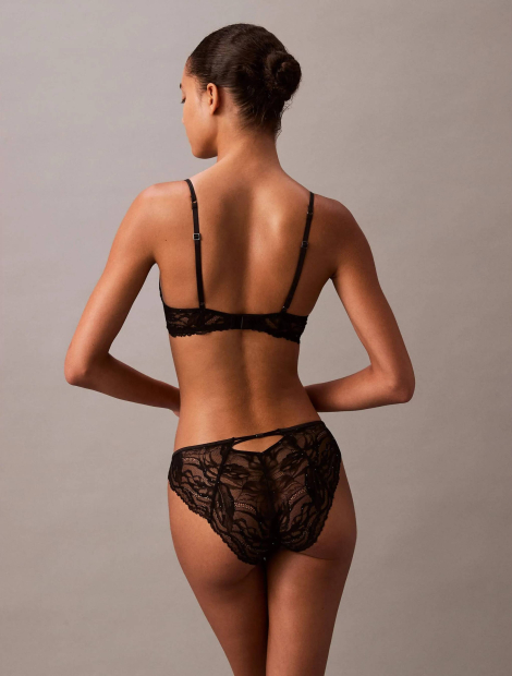 Кружевной бюстгальтер Push Up Calvin Klein с мини пайетками 1159852695 (Черный 34D)