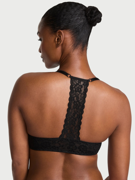 Кружевной бюстгальтер пуш-ап с Т-образной спинкой Victoria's Secret 1159852878 (Черный 34A)