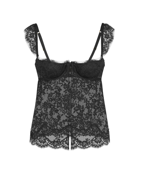 Кружевной бюст-топ Victoria's Secret с длинной вставкой 1159853515 (Черный XXL)