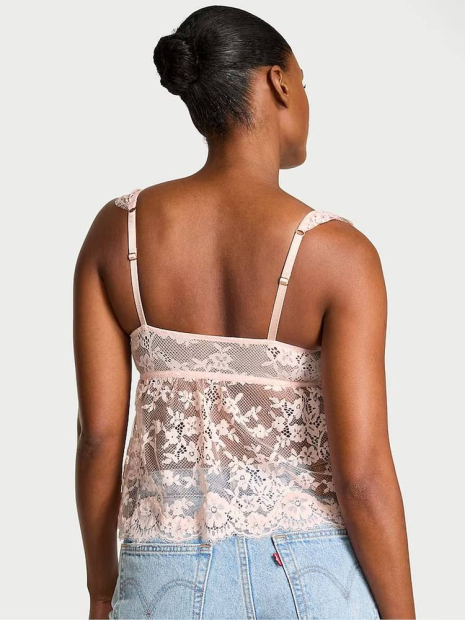 Кружевной бюст-топ Victoria's Secret с длинной вставкой 1159853631 (Розовый XS)