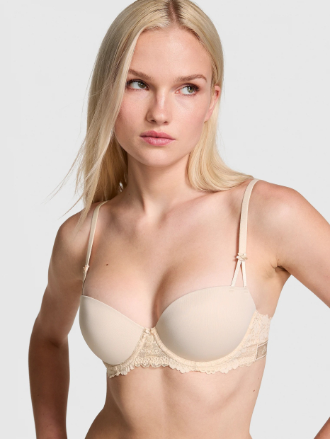 Бюстгальтер Push-Up Victoria's Secret Pink с кружевом 1159855849 (Бежевый 34B) 1159857439 (Бежевый 38B)