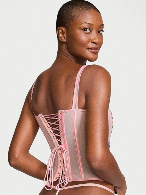 Женский корсет Victoria's Secret с вышивкой 1159856115 (Розовый S)