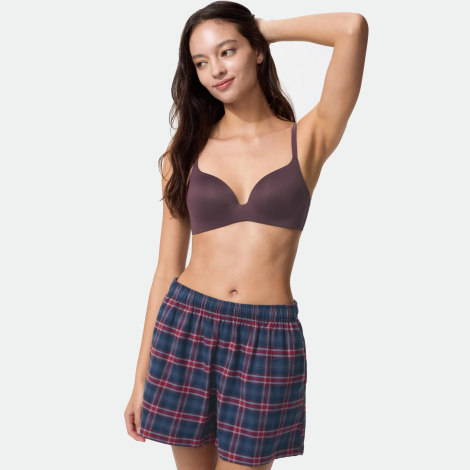 Бесшовный бюстгальтер UNIQLO 1159856525 (Фиолетовый 34-36D DD)