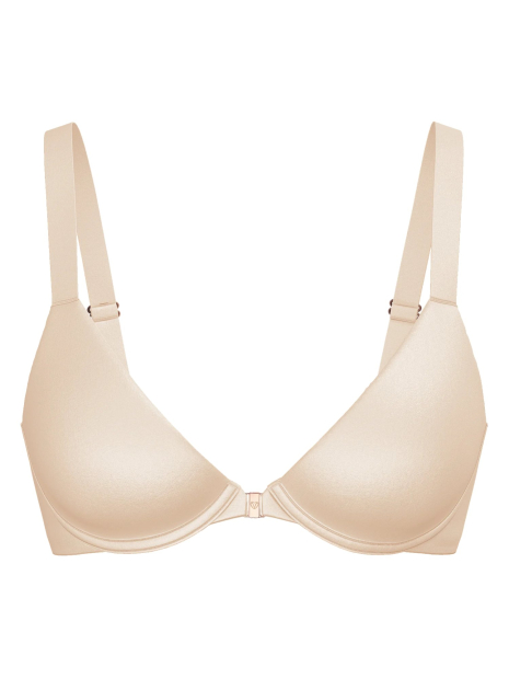 Гладкий бюстгальтер Victoria's Secret с застежкой спереди 1159857074 (Бежевый 34A)