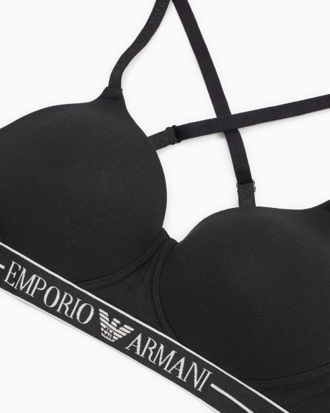 Бюстгальтер жіночий Emporio Armani з логотипом 1159860192 (Чорний L)