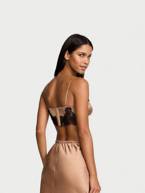 Сатиновий браслет Victoria's Secret з мереживом 1159860384 (Коричневий XS)