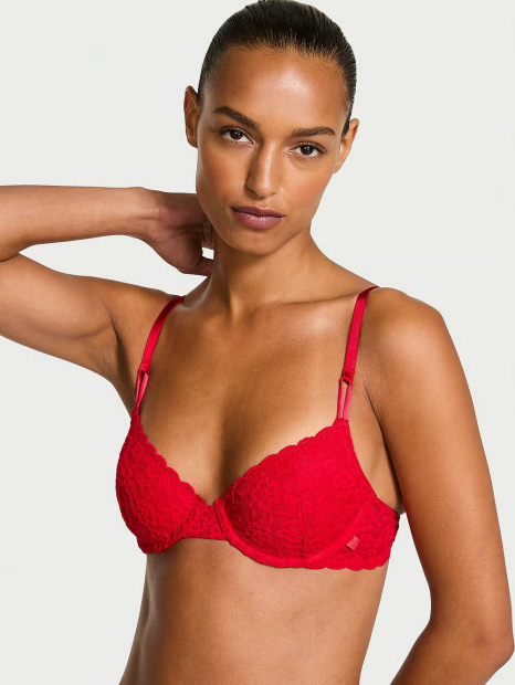 Кружевной бюстгальтер Victoria's Secret 1159860847 (Красный 36C)