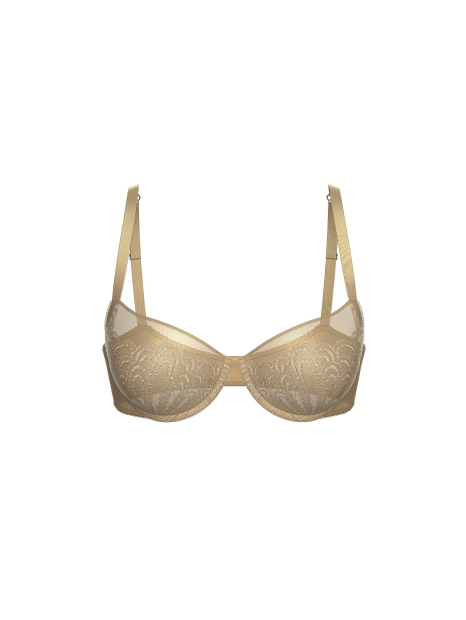 Сетчатый бюстгальтер Victoria's Secret лиф с вышивкой 1159861366 (Бежевый 34D)