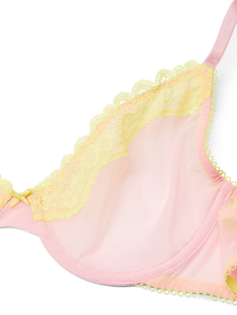 Сітчастий бюстгальтер з мереживним оздобленням Victoria's Secret 1159862426 (Рожевий 32B)
