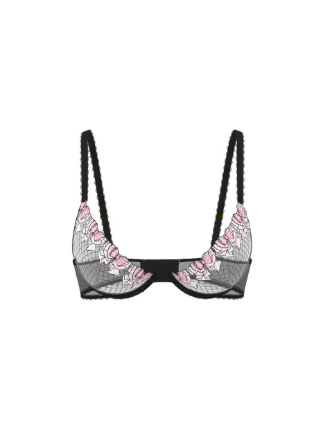 Полупрозрачный бюстгальтер с вышивкой Victoria's Secret 1159862690 (Черный 36C)