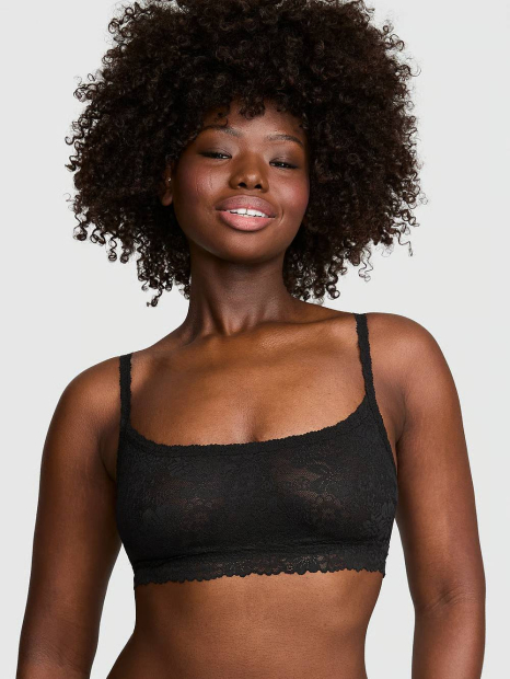 Кружевной бралетт Victoria's Secret Pink бра-топ 1159863011 (Черный L)