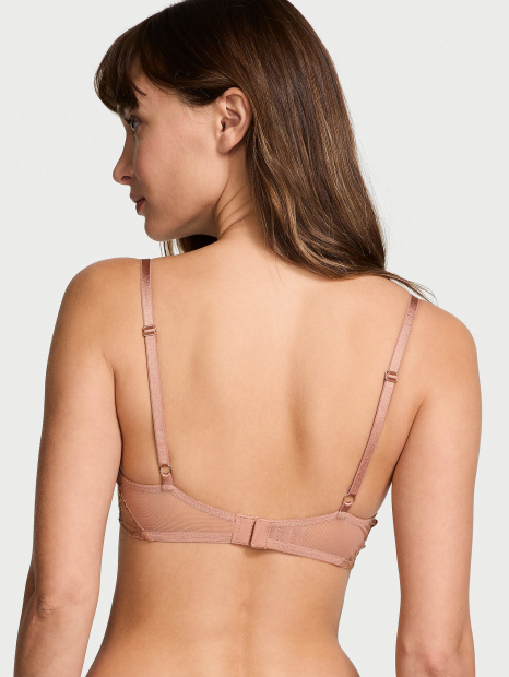 Сетчатый бюстгальтер Victoria's Secret с вышивкой 1159863869 (Розовый 34D)